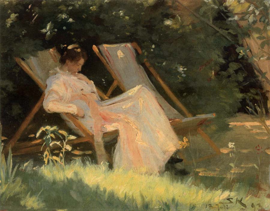 Peder Severin Kroyer Marie Kroyer in a Deckchair